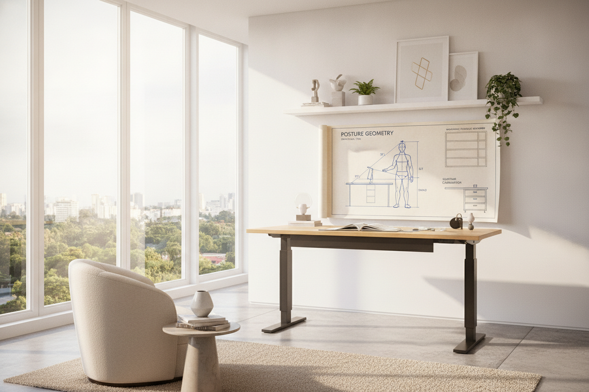 Standing Desk Height Chart Blueprint: Posture Geometry, Dimensional Tiers, Sightline Calibration, and Workspace Storage Harmony