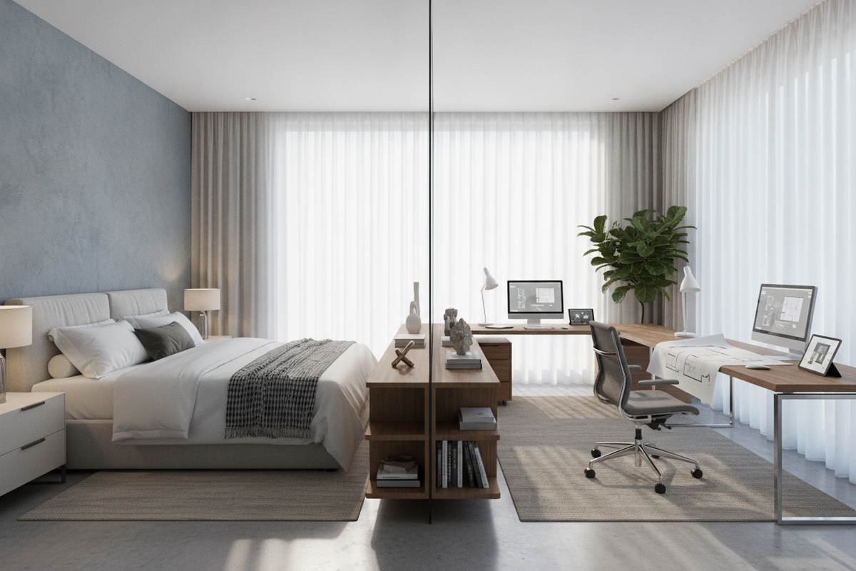 Desks in Bedrooms: Layout Blueprints, Spatial Separation, and Dual-Zone Design Strategies