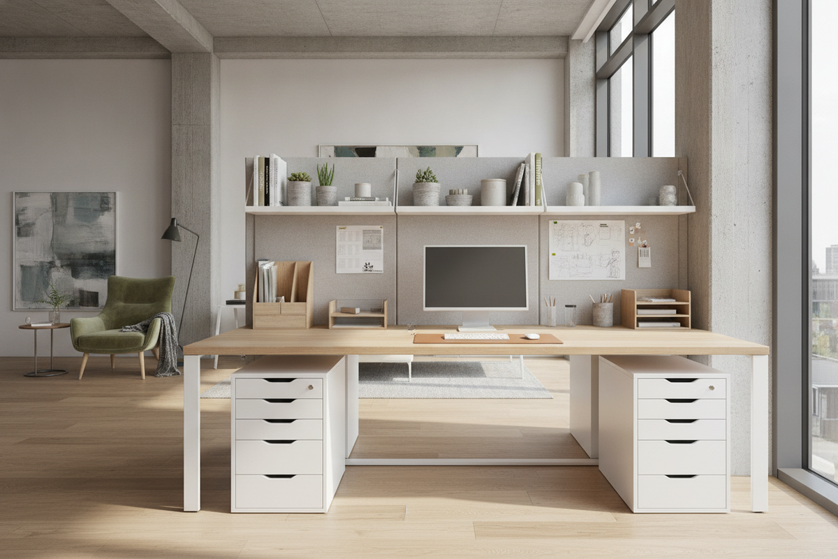 IKEA Desk Top with Drawers Planning Guide: Modular Bases, Layout Ergonomics, and Storage Architecture