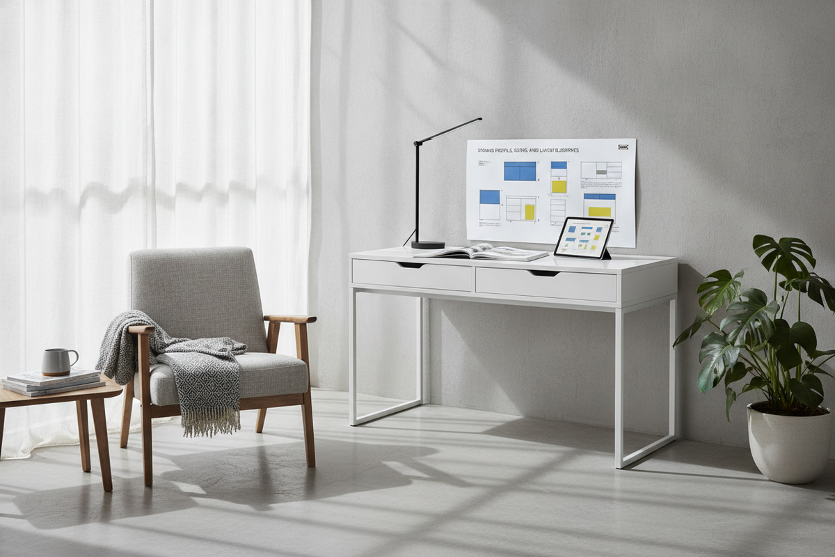 IKEA Two Drawer Desk Planning Guide: Storage Profiles, Sizing, and Layout Blueprints