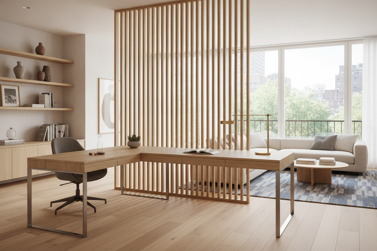 L-Shaped Desk Not in Corner: Open Room Layouts, Room Divider Strategies, and Floating Workstation Planning
