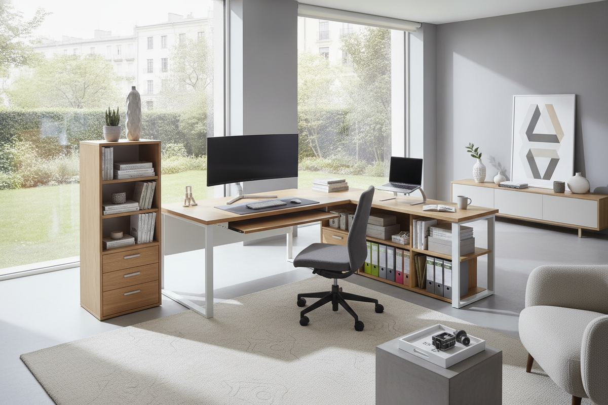 L-Shaped Computer Desk with Keyboard Tray and Storage: Ergonomic Layouts, Placement Mechanics, and Storage Guide