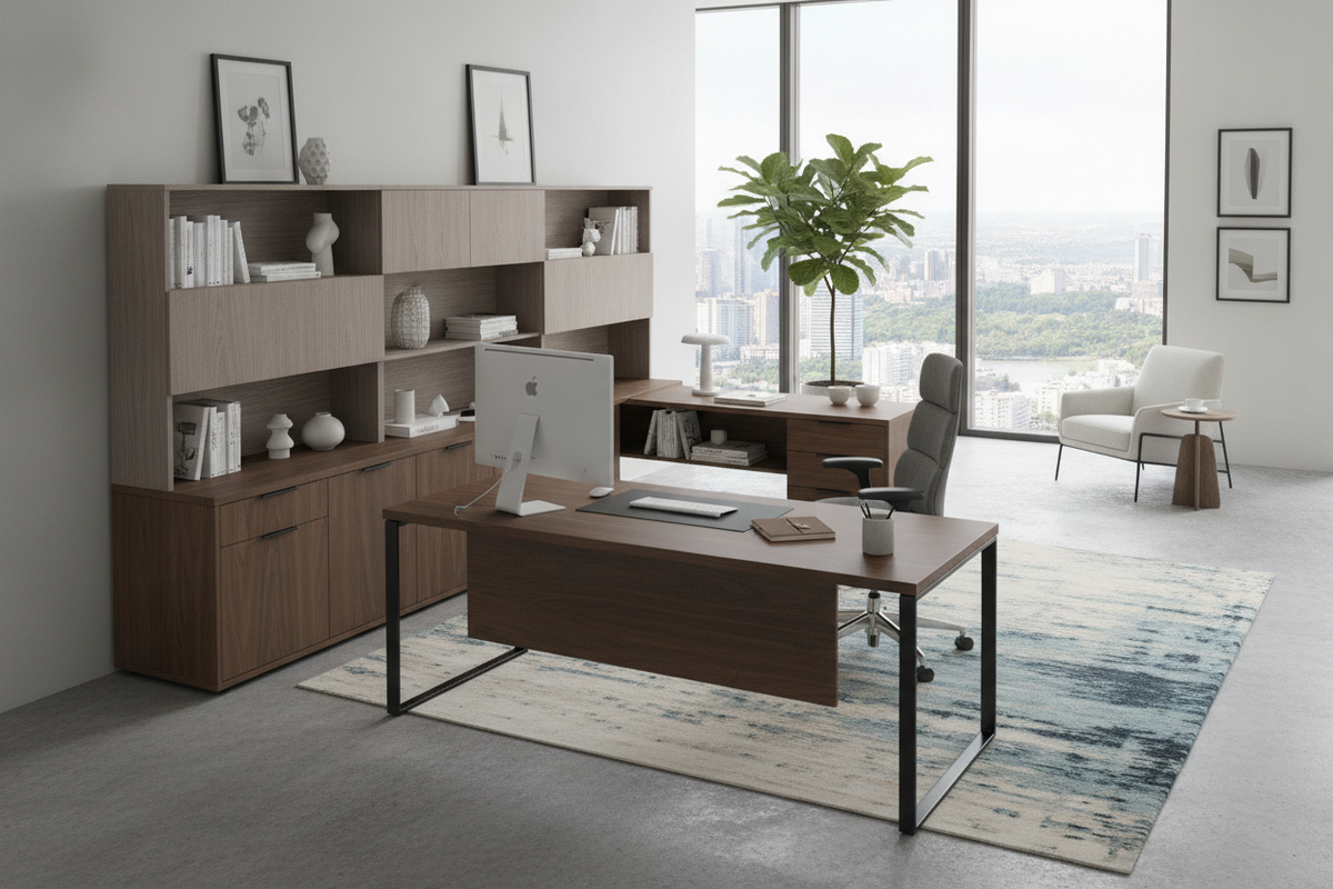 L-Shaped Desk Office Set Guide: Suite Configurations, Storage Architectures, and Room Layouts