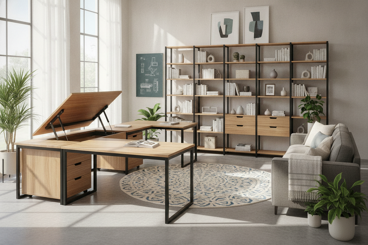 Lift Top L Shaped Desk Guide: Mechanical Clearance, Room Fit, and Storage Architecture