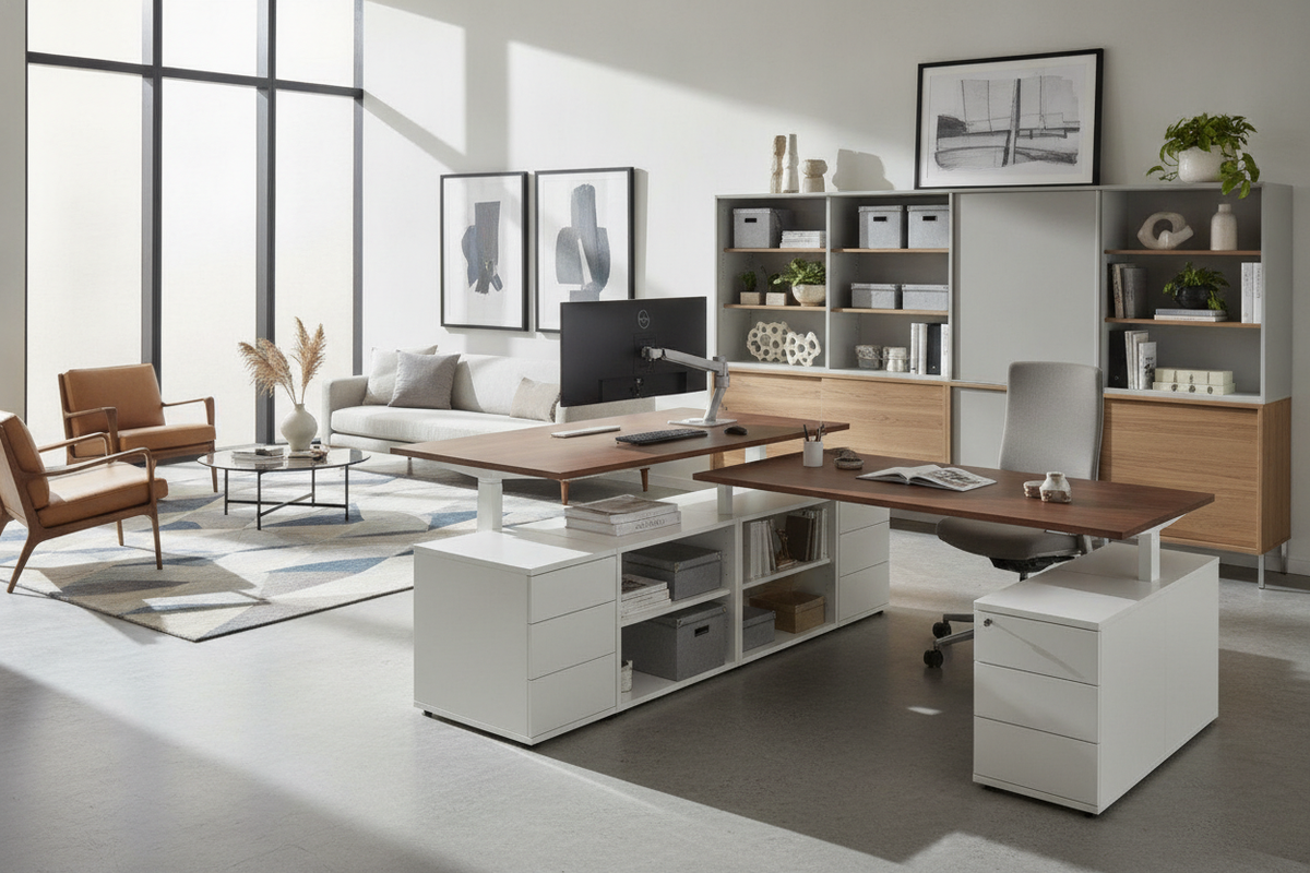Lorell Sit-to-Stand Desk Planning Guide: Modular Shells, Sizing, and Storage Architecture