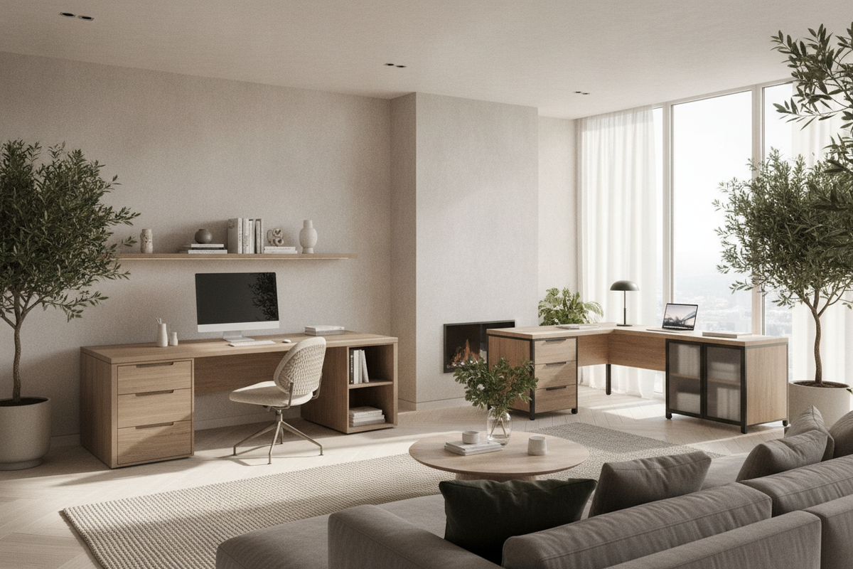 Desks for Home Office Guide: Dimensions, Storage Integration, and Room Layouts