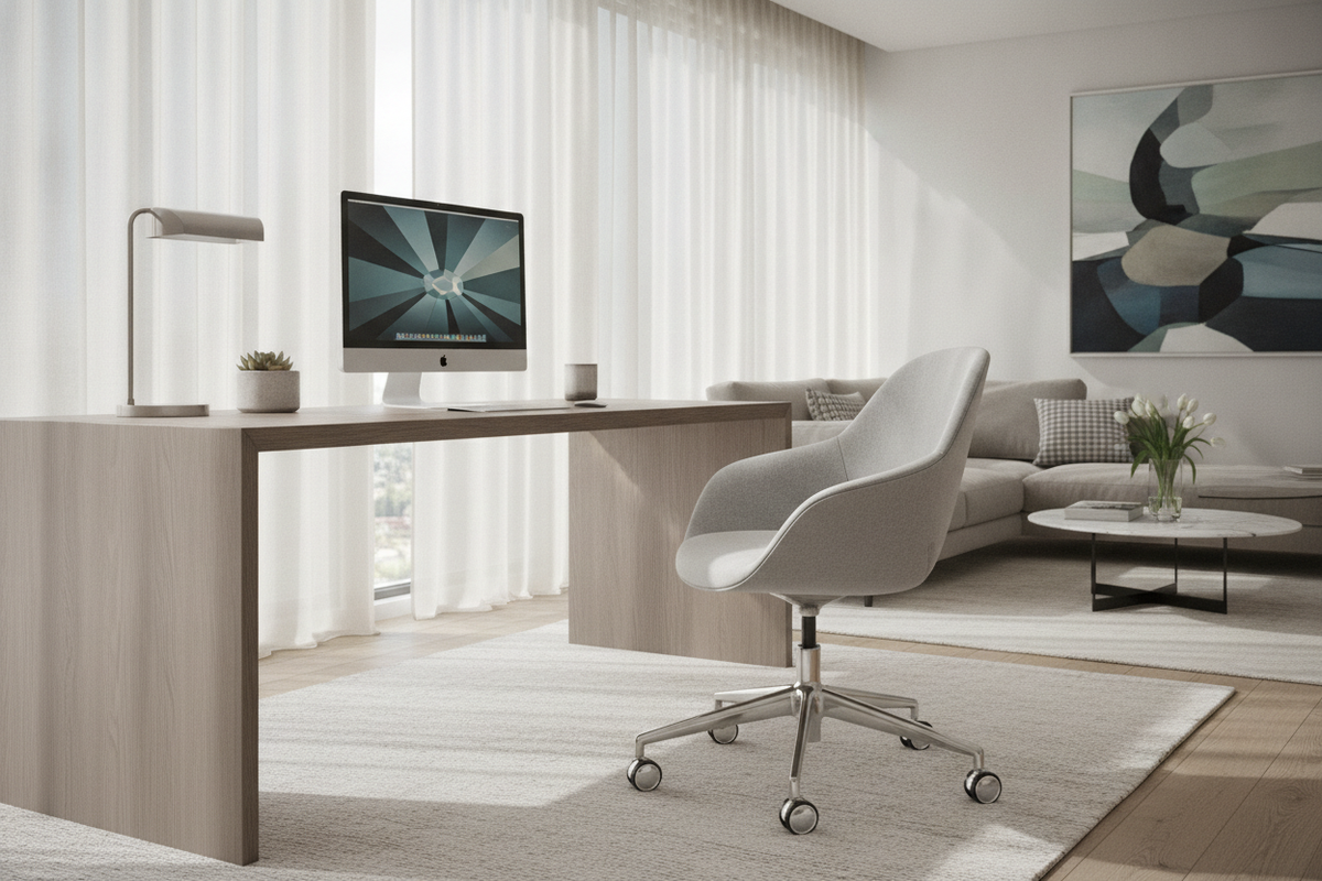 Modern Desk Chair with Wheels: Mobility Mechanics, Proportions, and Floor-Safe Workstation Design