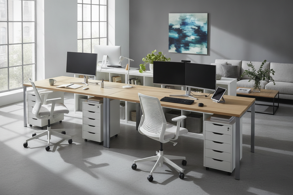 Long Desk IKEA Layout Guide: Span Support, Storage Pairing, and Dual Workstations