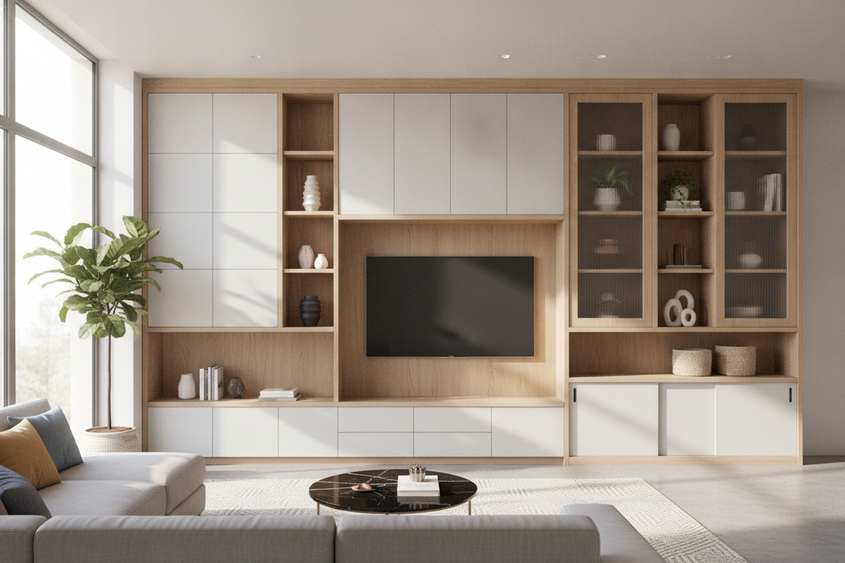 TV Wall Unit with Storage: Sizing and Cabinet Setup