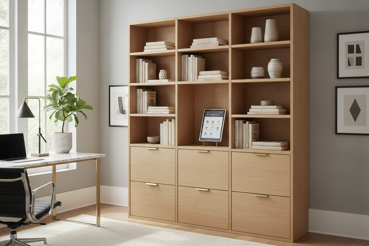 Filing Cabinet with Bookshelf Guide for Home Offices