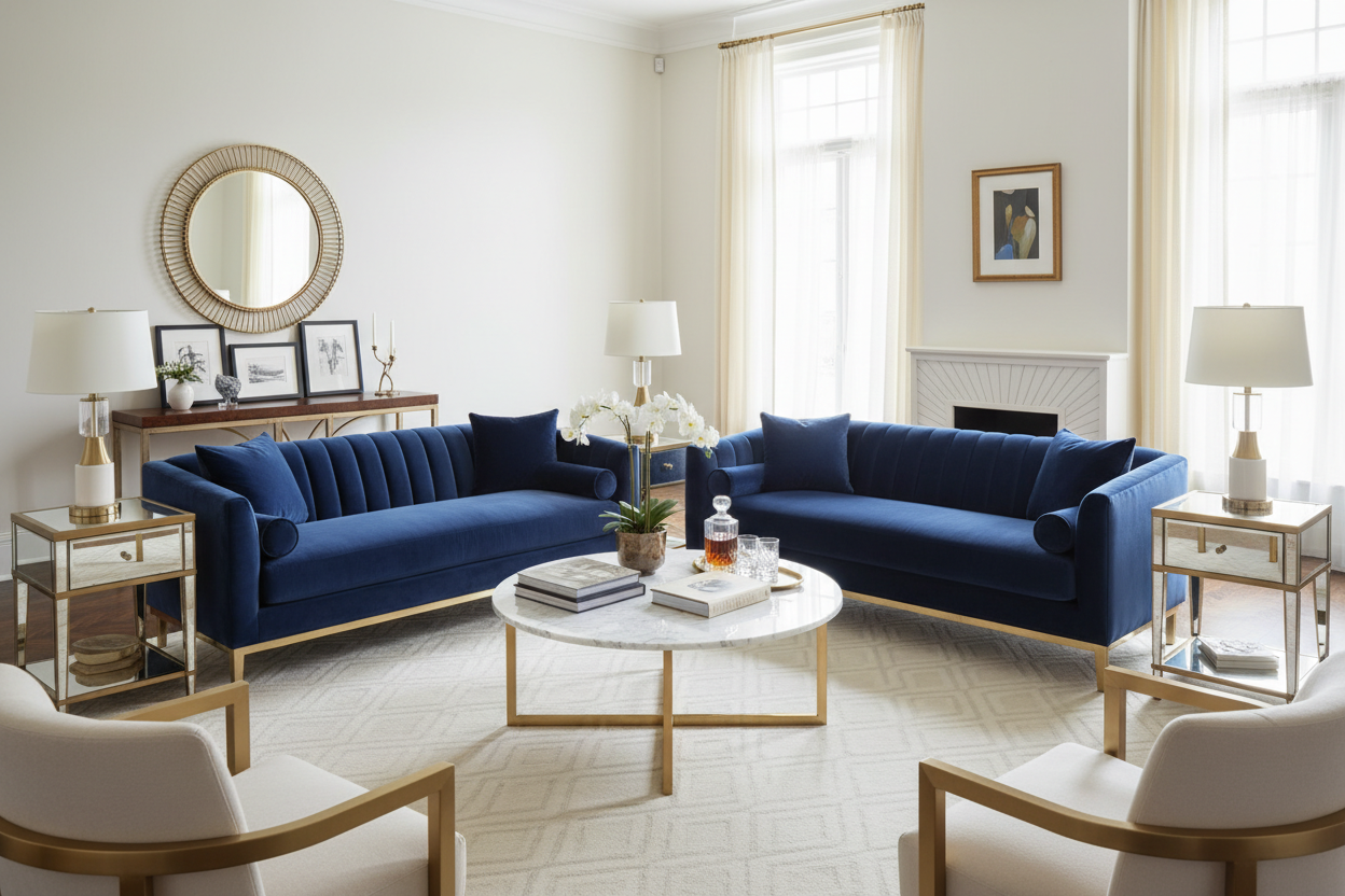 Curating a Glam Living Room Furniture Set Without The Kitsch
