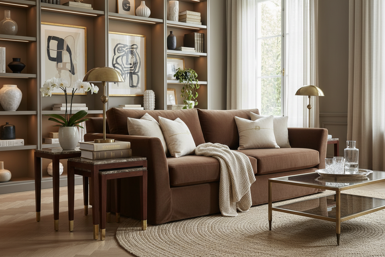 How to Style an IKEA Brown Couch for a Luxury Look