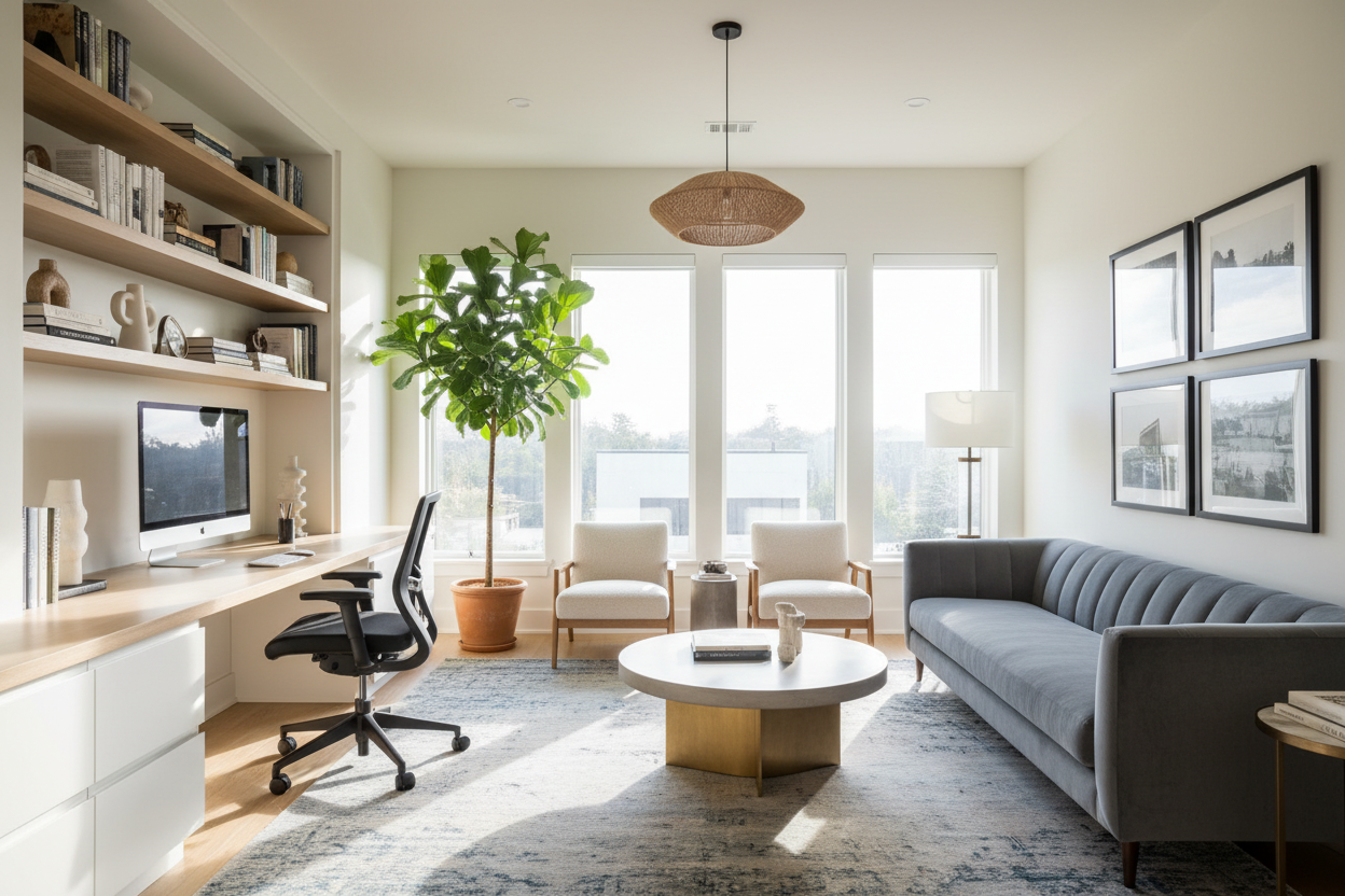 Elevate Your Space With This Den Office Combo Layout