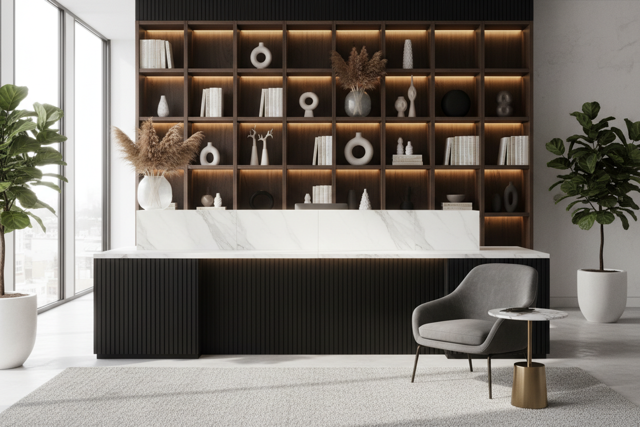 Design a Luxury Front Desk Using an IKEA Reception Counter