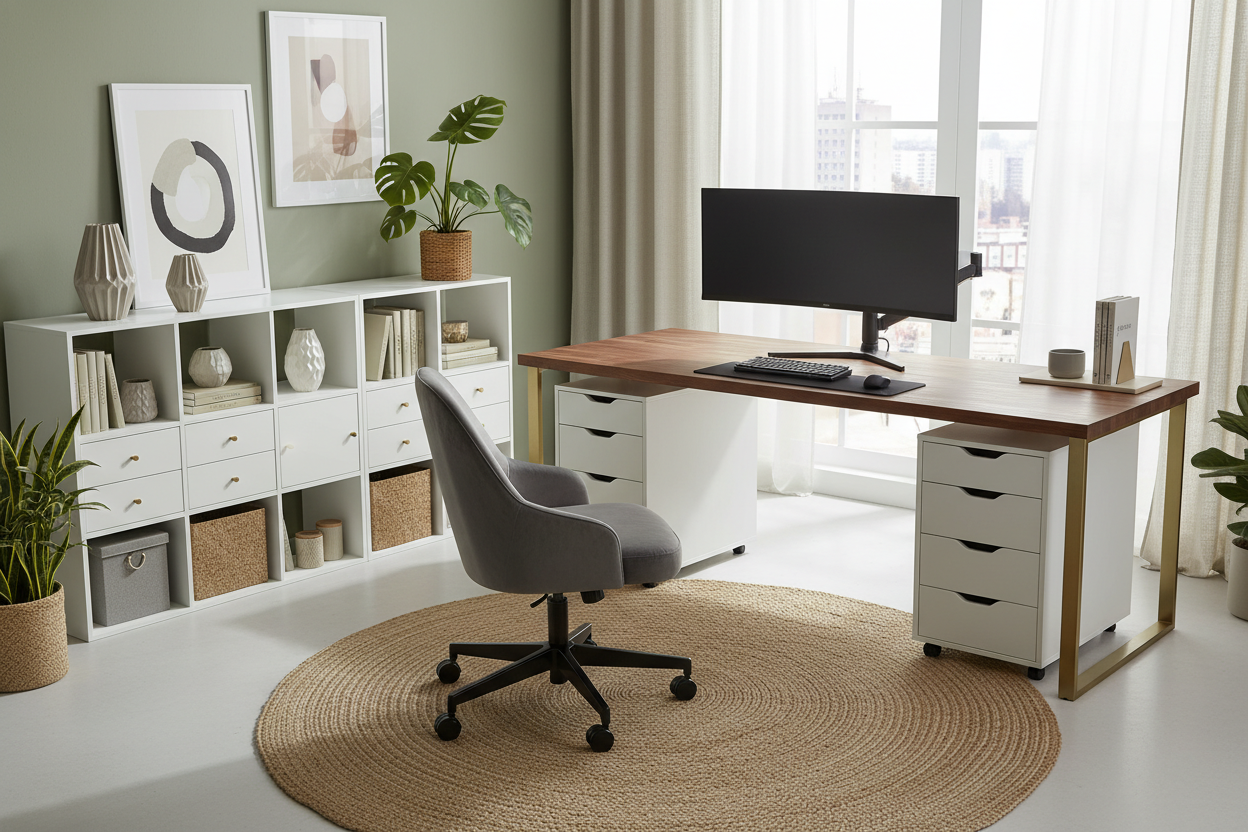Curating IKEA Home Office Furniture for a High-End Aesthetic
