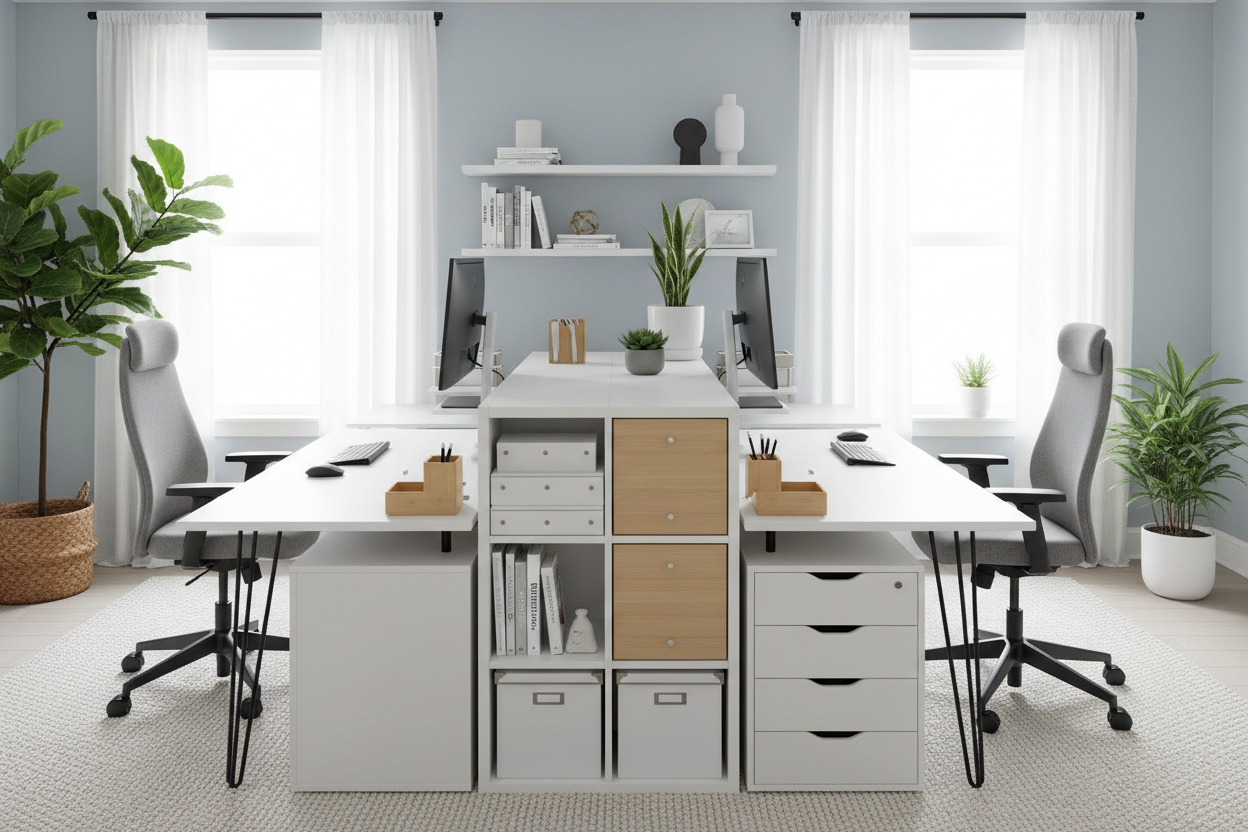 Elevate Your Home Office With a Custom IKEA Double Desk