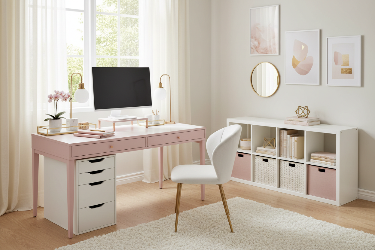 How to Style Your Pink IKEA Desk for a Luxury Look