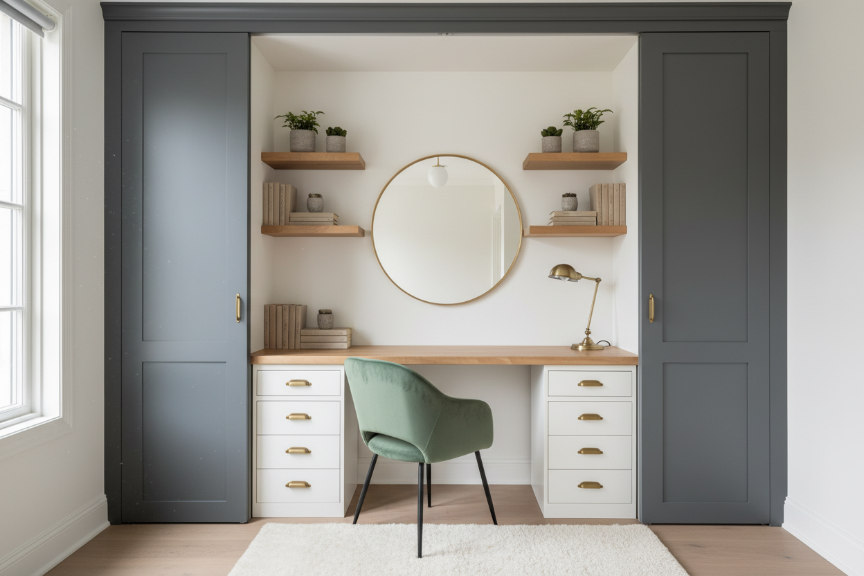 How to Style Your Closet Office Ikea for a Custom Built-In Look