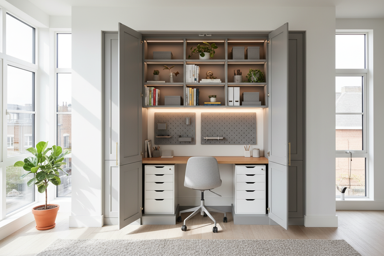 Mastering the Office in a Cupboard IKEA Hack for Any Space