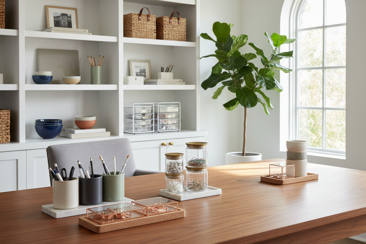 Curating Office Supply Storage Containers for a Designer Look