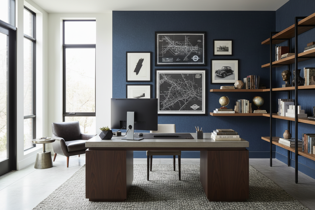 Elevate Your Study: Sophisticated Office Wall Decor Ideas for Him