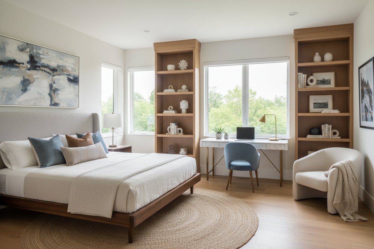 How to Style a Master Bedroom and Office for Ultimate Balance