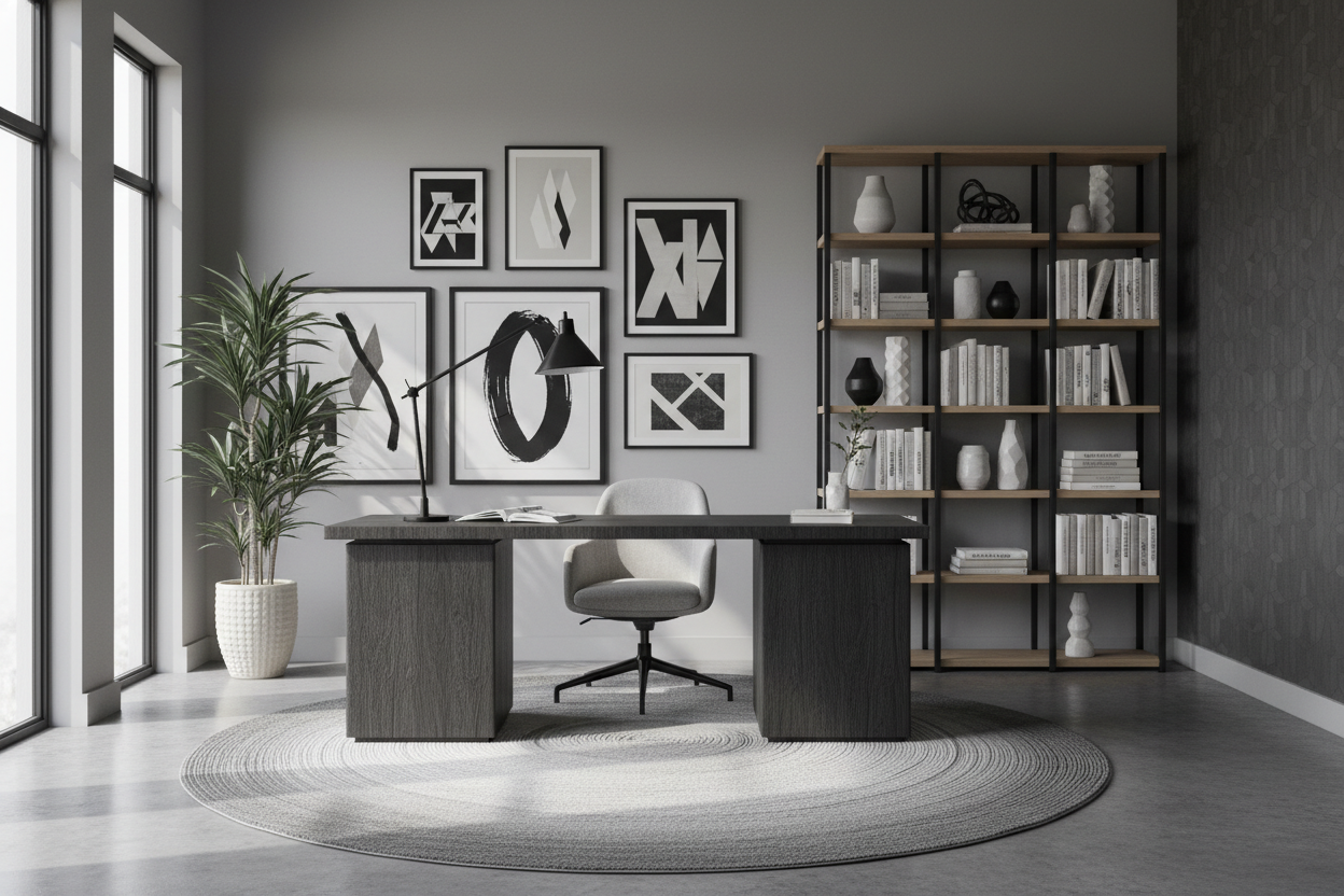 Monochromatic Home Office Design: How to Avoid a Flat Look