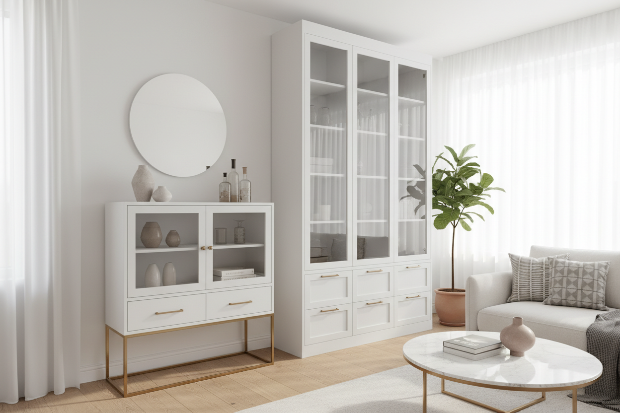 White Display Cabinet Small: The Designer Secret for Tight Rooms