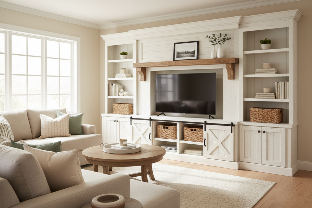 TV Farmhouse Stand: How to Avoid the Cluttered Look