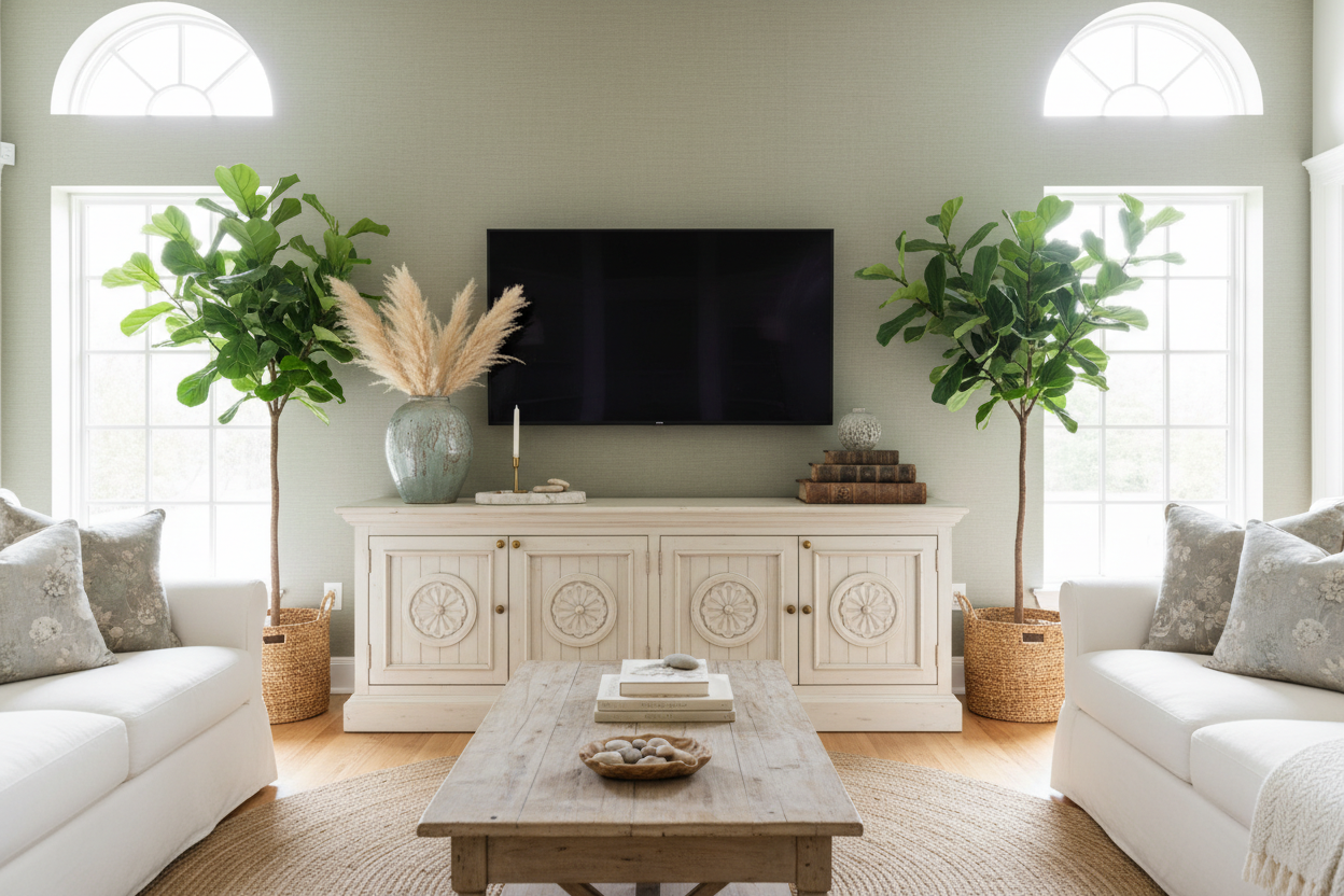 Cottage Style TV Console: How to Style for a High-End Look