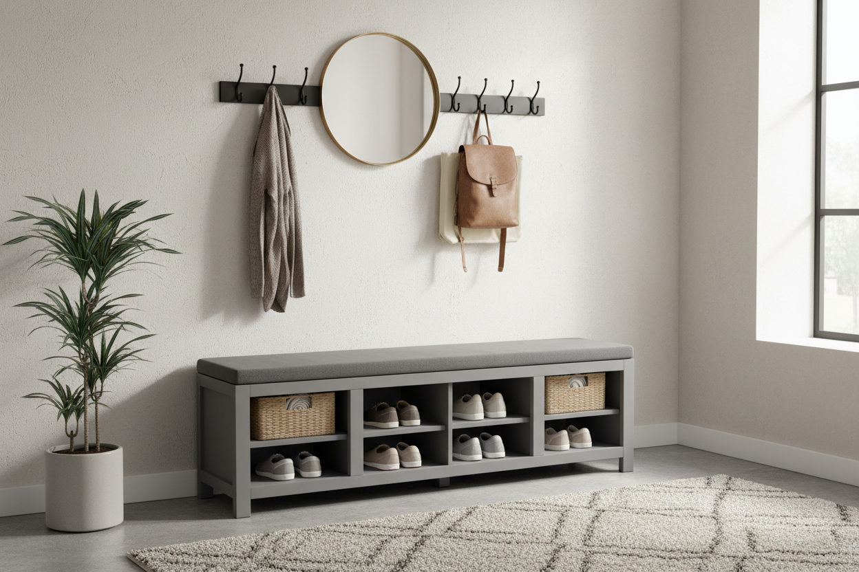 Why the Gray Entryway Bench is the Unsung Hero of Home Organization