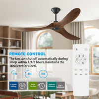 152.4 cm Modern Simple Brown Ceiling Fan With Wooden Streamline Design
