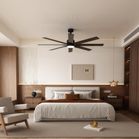 80 cm Modern Dark Brown Ceiling Fan with Dual-Tone Blades and 3-Color LED Light