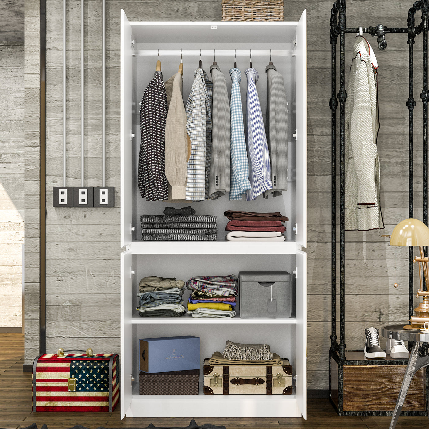 80 cm Modern White Entryway Cabinet with Spacious Drawers - Sleek Design