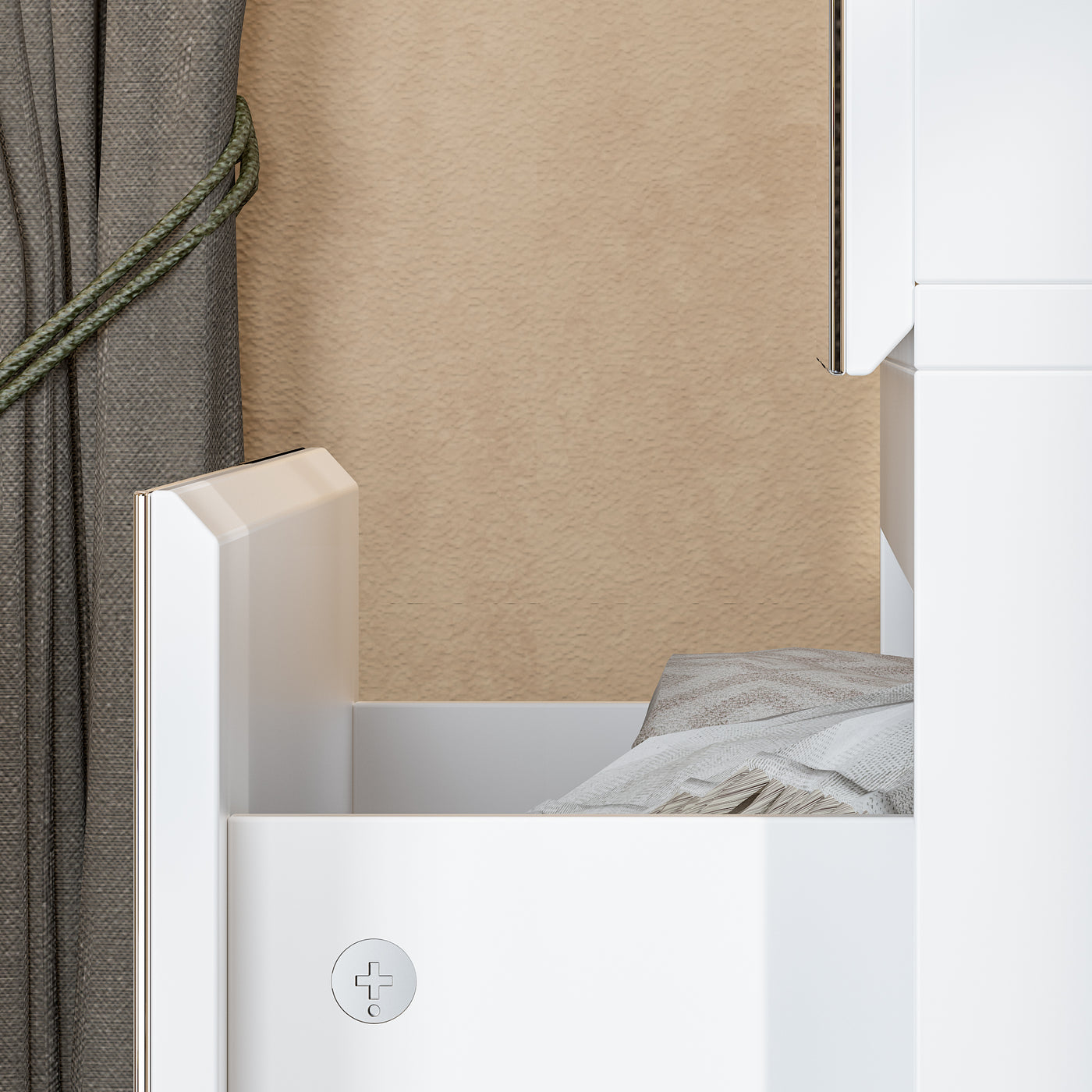 80 cm Modern White Full-Length Mirrored Wardrobe with Multiple Drawers and Adjustable Shelving