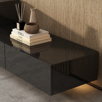 240 cm Modern Minimalist Black TV Stand Wall-Mounted And Freely Arranged TV Stand With LED