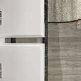 80 cm Modern White Entryway Cabinet with Spacious Drawers - Sleek Design
