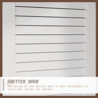 76.2 cm Modern Minimalist White Tall Storage Cabinet with 6-Tier Adjustable Shelves, Drawers and Shutter Door