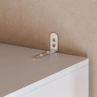 80 cm Modern White Full-Length Mirrored Wardrobe with Multiple Drawers and Adjustable Shelving