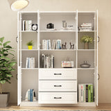 160 cm Classic White Large Display Cabinet Corner Shelf Storage Organizer Bookshelf in Combination