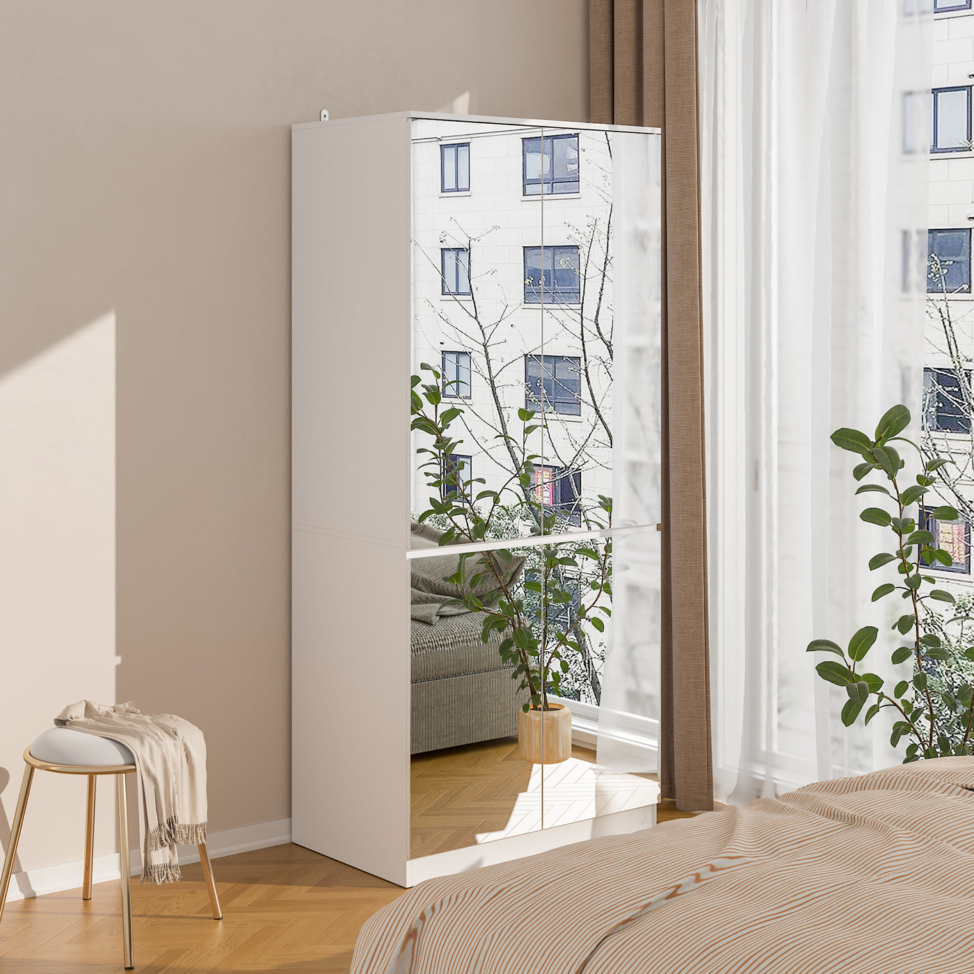 80 cm Modern White Entryway Cabinet with Spacious Drawers - Sleek Design