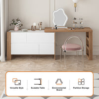 Meuble-lavabo moderne en L de 100 cm avec commode à 4 tiroirs