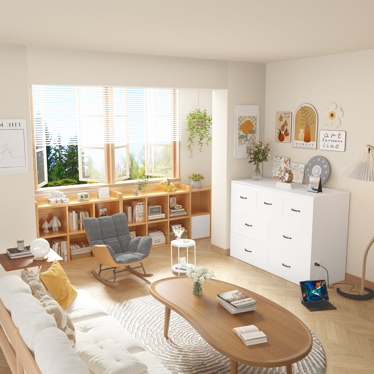 Lit escamotable blanc moderne et minimaliste de 157 cm avec prises électriques