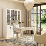 160 cm Classic White Large Display Cabinet Corner Shelf Storage Organizer Bookshelf in Combination