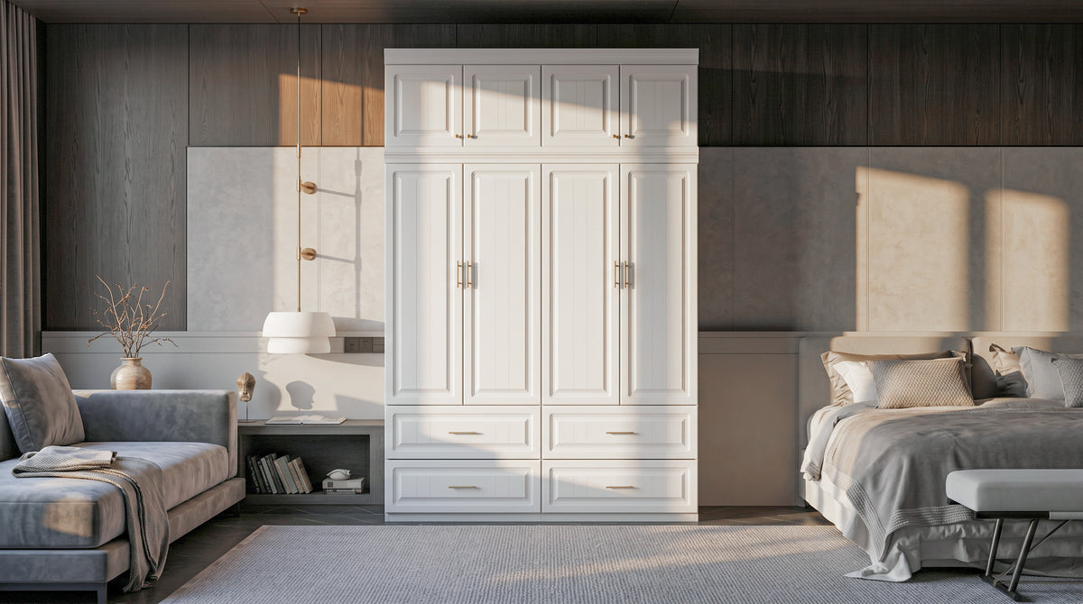 63" Modern Large Vacuum-Formed Armoire
