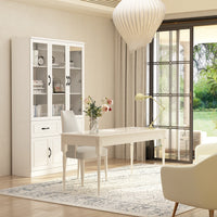 120 cm Classic White Display Cabinet Corner Shelf Storage Organizer Bookshelf in Combination