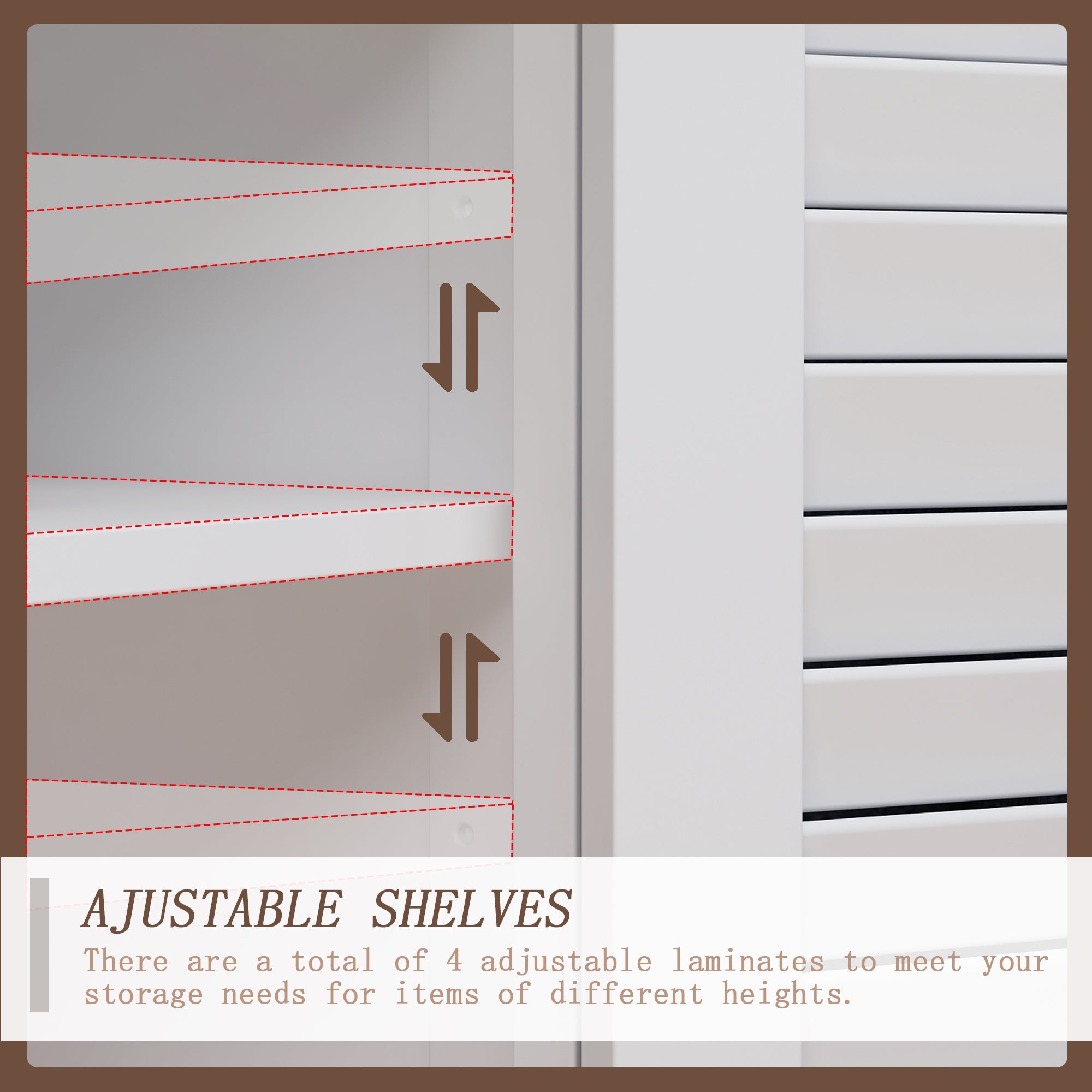 76.2 cm Modern Minimalist White Tall Storage Cabinet with 6-Tier Adjustable Shelves, Drawers and Shutter Door