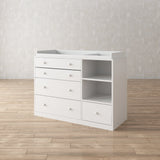 Nursery Storage Dresser Chest Changing Table with Spacious Top 5 Drawers 2 Shelves
