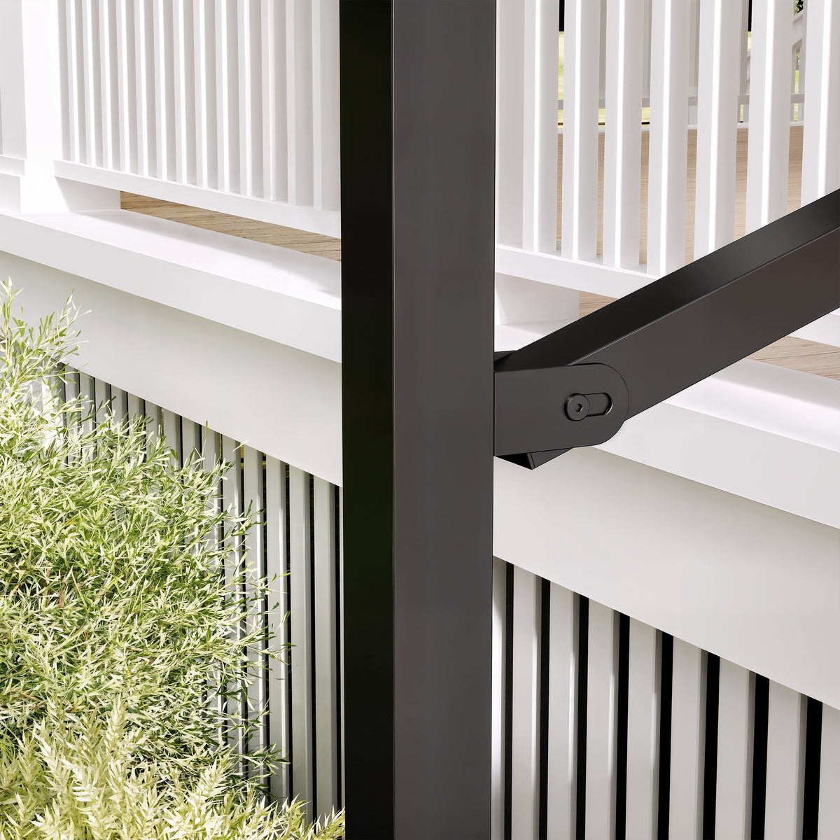 Main courante d'escalier moderne noire mate de 82,3 pouces avec angle réglable