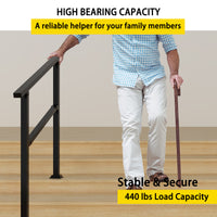 40,4 pouces Rampe d'escalier minimaliste en noir satiné avec angle réglable